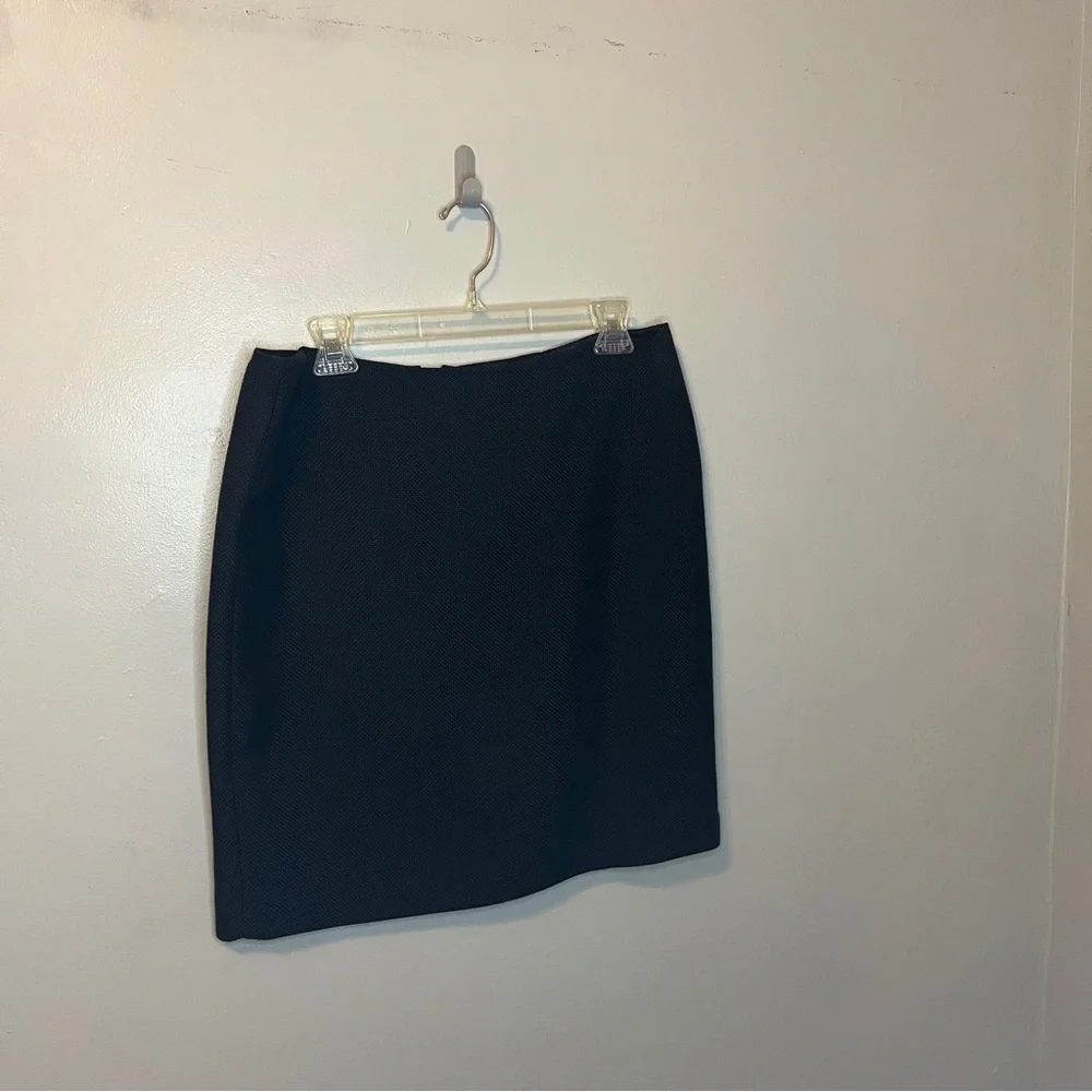 Anne Klein Black Textured Pencil Skirt 10P – Classic Lined Suit Skirt